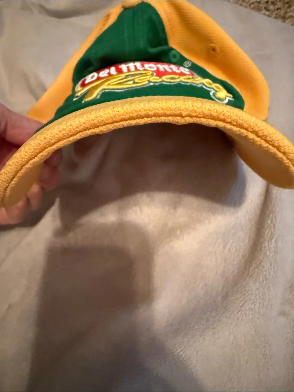 Del Monte Racing green and yellow embroidered adjustable size hat